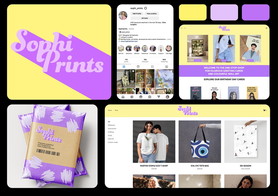 SophiPrints branding and e-commerce by Slick Digital